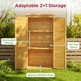 thumbnail image 6 of 63.2" Outdoor Storage Cabinet with Lockable Double Doors, Waterproof Fir Wood, Natural, 6 of 12