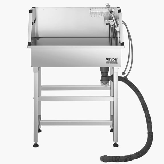 Pet Grooming 34 inch Dog Grooming Bath Tub Stainless Steel w Faucet for Pets,Dog Grooming