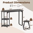 thumbnail image 3 of Costway Rectangular Kitchen Table & 2 Stools with 2-tier Storage Shelves & Metal Legs Black, 3 of 10