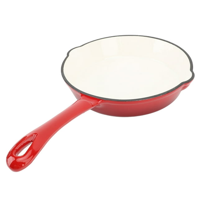 , Poêle Ronde en Fonte Émaillée, Poêle à Frire Émaillée Poêle en Fonte Antiadhésive Poêle à Frire de Cuisine Batterie de Cuisine pour Gril pour Camping Cuisson Grillade
