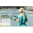 thumbnail image 4 of 2 Pieces Mini Tennis Racket Keychain Key Ring, Fashionable Alloy Tennis Ball Split Ring Keychain for Sport Lovers Team, 4 of 8