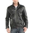 thumbnail image 2 of Noora New Men's Lambskin Black Leather Jacket With Collar & Zippers, 2 of 9