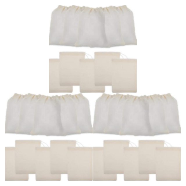 Maoww 10 Pieces Muslin Spice Bag Reusable Drawstring Pouch Holder Household 3Set