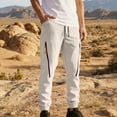 thumbnail image 3 of Tsivenald Mens Cargo Jogger Pants Elastic Waist Drawstring Zipper Pockets Work Pants Lightweight Outdoor Casual Cuffed Work Trousers, 3 of 9