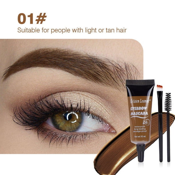 Puntoco 2 geles para cejas teñidos: maquillaje líquido para cejas de larga duración y a prueba de manchas, gel para cejas teñido con máscara de pestañas, gel para cejas semipermanente, mejora el v