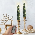 thumbnail image 4 of Dserfhy 4Pcs LED Flameless Christmas Tree Taper Candles with Remote Control 3D Flame Flickering Window Candlesticks Set, 4 of 7