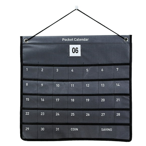 Wall Hanging Pocket Calendar, Wide Applications Non Woven Monthly Calendar for Bedroom 44x42cm