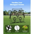 thumbnail image 4 of KFFKFF 6 x 6 ft Football Throwing Practice Net, Training Target Net with 5 Pockets, Durable Knotless Design with Straps and Carry Bag, Enhance Quarterback Throwing Precision, Black, 4 of 9