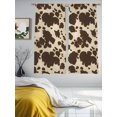 thumbnail image 4 of Brown Beige Sheer Curtains 72 Inch Length 2 Panels Set, Semi Transparent Voile Rod Pocket Curtains for Living Dining Room Bedroom Drapes Modern Animal Texture Abstract, 4 of 6