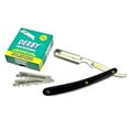 thumbnail image 4 of Classic Samurai Stainless Steel Professional Barber Straight Edge Razor with 100 Derby Single Edge Razor Blades (Black), 4 of 4