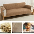 thumbnail image 5 of Dowbom Waterproof Couch Cover,1-Piece Quilted Sofa Cover for 3 Cushion Couch Furniture Protector Universal Non-slip Anti-Scratch thick Sofa Slipcover for Pets Cat Dog Kids-53x190cm(21"x74")-Camel, 5 of 8