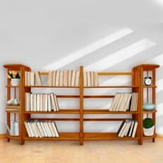 3-Shelf Folding Stackable Bookcase 27.5 Wide-Walnut