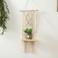 thumbnail image 3 of Elegante tapiz bohemio Estante de pared Estante Cuerda de Exhibición de plantas Colgador de almacenamiento Maceta Colgante de pared Borla Soledad Estante de pared tapiz, 3 of 10