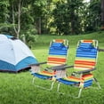 thumbnail image 2 of Costway 4-Pack Folding Backpack Beach Chair 5-Position Outdoor Reclining Chairs with Pillow Yellow, 2 of 11