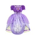thumbnail image 1 of Vestido de Princesa Sofía para niñas, manga abullonada de fantasía, vestidos de fiesta con cuentas florales, disfraz de Princesa Sofía para Halloween Fivean unisex, 1 of 2