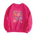 thumbnail image 3 of Sudadera de mujer invierno primavera moda casual tops para mochilero trabajo caminar Rosa Rosa, 3 of 7
