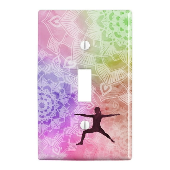 Warrior II 2 Yoga Pose Plastic Wall Decor Toggle Light Switch Plate Cover