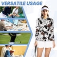 thumbnail image 6 of Uorisanigo Brown Cow Pattern Womens Long Sleeve Golf Shirt Soft Comfortable Moisture Wicking Casual Tennis Activewear Washable Tennis Tops for Workout Sports, 6 of 7