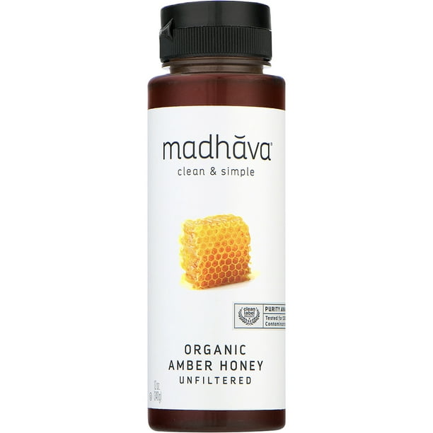 Madhava Organic Unfiltered Amber Honey, 12 oz