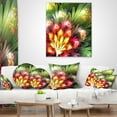 thumbnail image 4 of Designart Fractal Flower Red and Green - Floral Throw Pillow - 12x20, 4 of 5