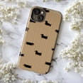 thumbnail image 6 of Cute Dachshund Dog Pattern Phone Case, Aesthetic Tan Striped Weiner Puppy Minimalist Cover for iPhone 17 16 15 14 13 12 11 Plus Pro Max Mini, 6 of 6