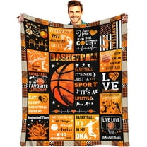 Basketball Blanket Super Soft Basketball Flannel Throw Lightweight Blanket for Boys Girls Women Team Basketball Lovers Gifts 50"X40"