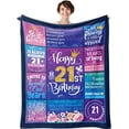 thumbnail image 1 of LHSHID 18th Birthday Gifts for Girls Birthday Decor Purple 350gsm Plush Throw Blanket for 18 Year Old 18th Birthday Decorations for Daughter Bestie Sister BFF, 1 of 6
