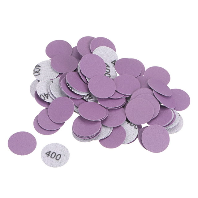 Unique Bargains 100 Pack 1-Inch Purple Sanding Discs 400 Grits Hook & Loop Professional Aluminum Oxide Sandpaper Mini Size