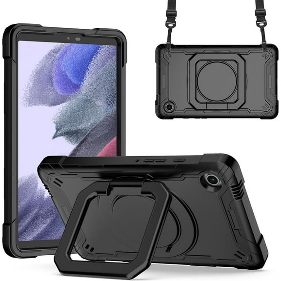 elitegadget Case for Samsung Galaxy Tab A9  Plus 11 Inch (SM-X210/X215/X216) 2023 Released - Heavy Duty Impact Resistant Case Cover with Rotating Ring Stand   1 Stylus (Black/Black)