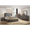 thumbnail image 2 of Madelyn Queen Size Panel Bed in Walnut and Tufted Headboard, 2 of 2