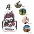 thumbnail image 5 of Sling Bag for Men, Gothic Skulls And Roses Fanny Pack Crossbody Bags Shoulder Chest Bag, Small Gym Bag Anti Theft Crossbody Backpack Daypack for Travel Sports Running Hiking, 5 of 7