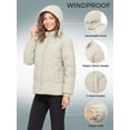 thumbnail image 5 of Wantdo Women's Hooded Winter Jacket Warm Winter Puffer Jacket Windproof Bubble Coat Oatmeal S, 5 of 8