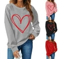 thumbnail image 5 of gakvbuo Valentine Day Shirt For Women Trendy Long Sleeve Tunic Tops Cute Love Hearts Graphic Tees Round Neck Casual Funny Shirts Tops Blouse Pullover Tops, 5 of 5
