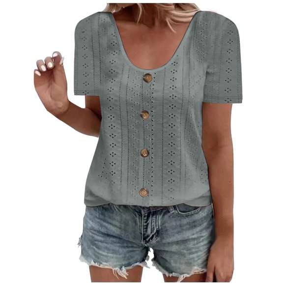 asjyhkr Tops for Women Summer V Neck Short Sleeve T Shirts Lightweight Breathable Beach Vacation Tees Tshirts
