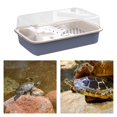 thumbnail image 6 of FITYLE Turtle Tank Reptile Habitat Multifunction Areas Bottom Drainage Tortoises Case Breeding Box Hermit Tortoise Enclosure Starter blue, 6 of 9