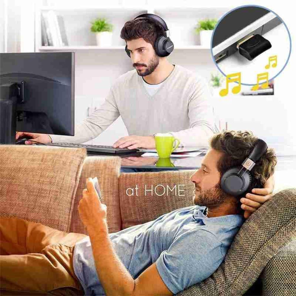 Bluetooth 5.0 USB Adapter for PC, Wireless Audio Transmitter Dongle for Headphones, Speakers, Mouse, Keyboard, Printer - Windows Compatible
