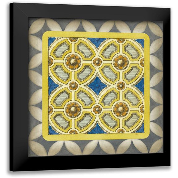 Vision Studio 12x12 Black Modern Framed Museum Art Print Titled - Classic Tile II