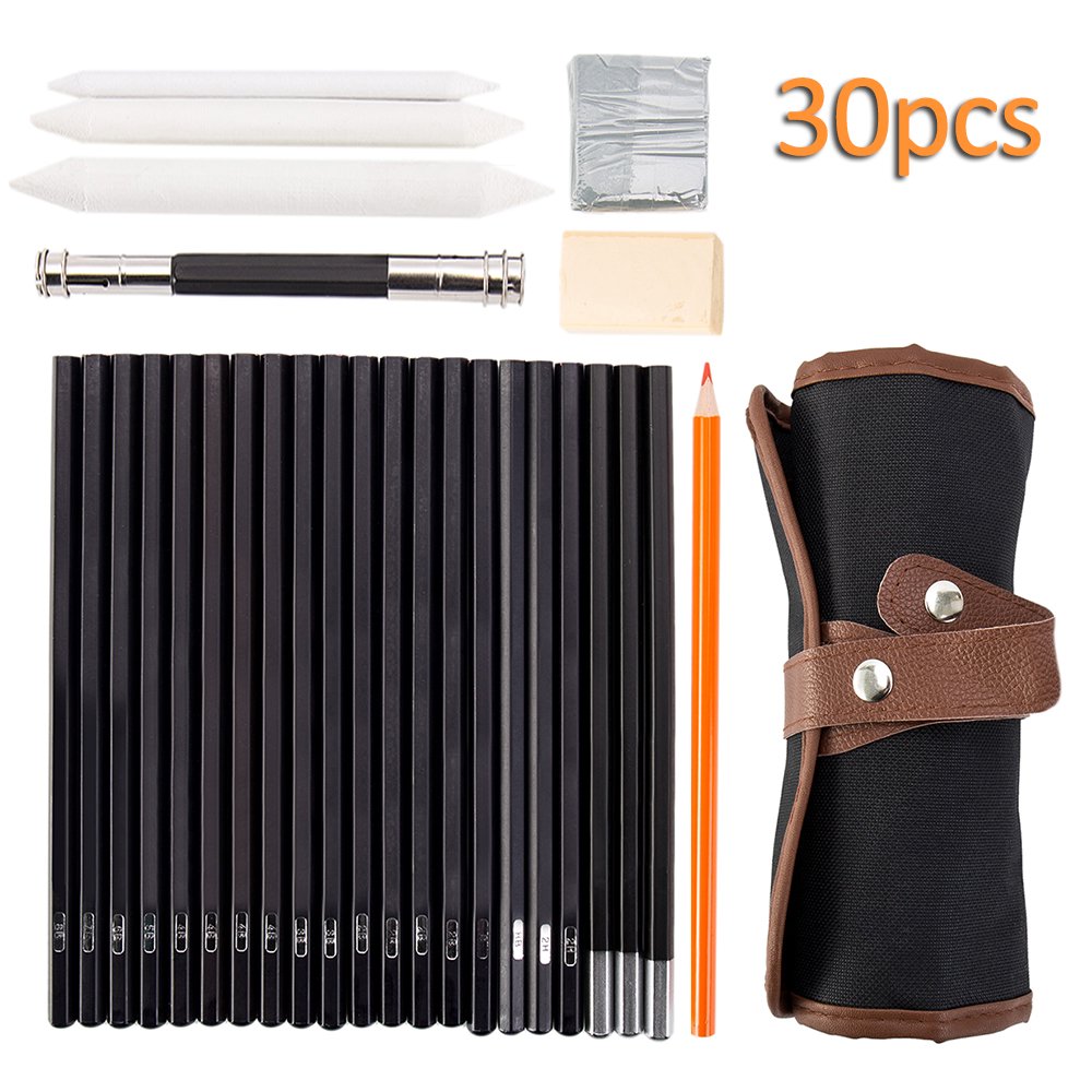 Willstar 30pcs/set Sketch Tool Kits Pencils Charcoal Extender Paper Pen