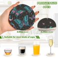 thumbnail image 5 of 6 Pcs Drink Coasters with Holder 3.94in Woven Coasters for Drinks Butterfly and The Moon Coaster Set for Protection Table, 5 of 7