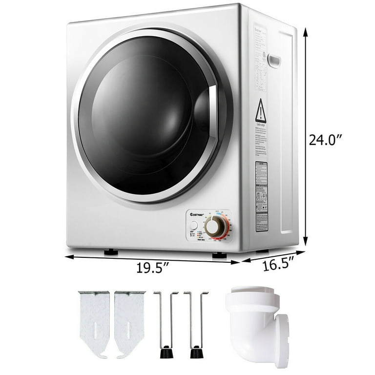 Costway Compact Electric Tumble Dryer Stainless Steel Wall Mounted 1.5 cu .ft. Walmart