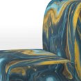 thumbnail image 4 of Designart "Golden Rivers in Agate Ripple IX" Chaise d'Appoint Rembourrée en Agate Bleue - Fauteuil Moderne pour Chambre, 4 of 7