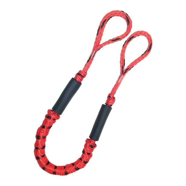 thinsony Elastic Boat Bungee Dock Line Docking Rope Boat Dock Line  Stretches to 5.5ft Red Black Dots 