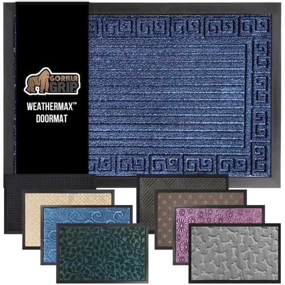 GORILLA GRIP 100% Waterproof All-Season WeatherMax Doormat, 72x24 Runner, Durable Natural Rubber, Stain and Fade Resistant, Low P
