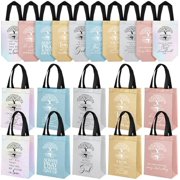 30 Pcs Christian Gift Bag Bulk Religious Gift Bag with Handle Medium Size Bible Verse Baptism Reusable Welcome Non Woven Halloween Treat Handbag for Church Bible Study Group(Multicolored)