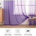 thumbnail image 4 of ZMLEVE Rideaux Transparents Voile Poche pour Tringle 2 Panneaux Traitement de Fenêtre pour Salon, 54x45 Pouces, Violet, 4 of 6