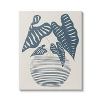 Stupell Industries Potted House Plant Modern Shapes Pattern Design Graphic Art Gallery Wrapped Canvas Print Wall Art, Design by Daniela Santiago