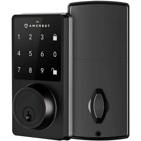 Amcrest Smart Lock ADL220-B Contemporary Digital Keypad Single Cylinder Deadbolt with Automatic Motorized Locking, Zinc Alloy