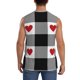 thumbnail image 4 of Balery Heart Black Buffalo Plaid Gingham Camisetas sin mangas para hombre, absorbe la humedad y protege contra el mal olor.-Medium, 4 of 7