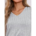 thumbnail image 4 of DARING DIVA Women's Pajamas Loungewear Knit V Neck Tank Tops with Pants Set Grey XS, 4 of 6