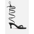 thumbnail image 2 of DORITA Black Kitten Heel Lace Up Sandal, 2 of 7
